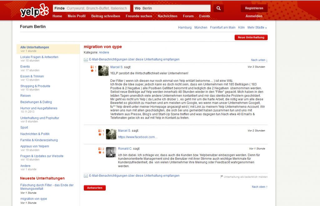 yelp und qype - gescheiterte Migration?